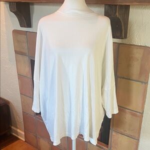 Eskandar White Relaxed Fit Pima Cotton Oversized Tunic, size OS